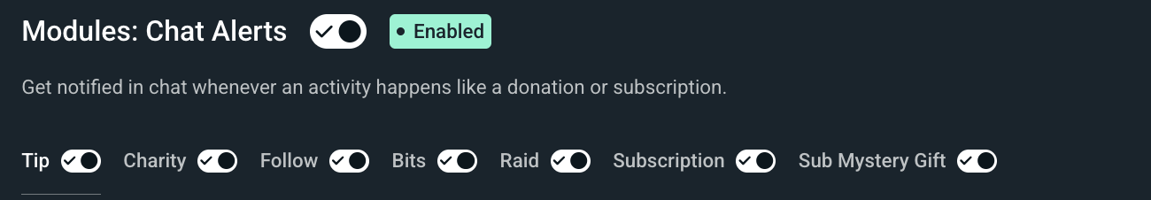Enable Chat Alerts module for Cloudbot